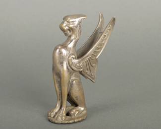 1920's Winged Cat Hood Ornament. 5 1/8" tall and 1 1/2" wide