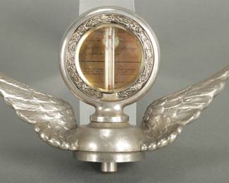 1910's-1920's Boyce Moto Meter. Has large eagle wings. 5" tall and 8 1/4" wide