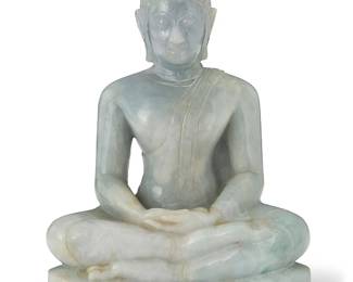 1034
An Asian carved jade Buddha figure
20th century or earlier
Likely Burmese
6.25" H x 4.75" W x 2.5" D
Estimate: $800 - $1,200