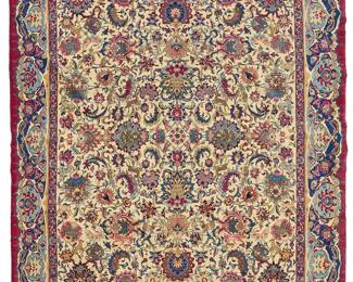 1109
A Lavar Kerman rug
Early 20th century
Wool on cotton foundation
10' 6.5" L x 6' 9" W
Estimate: $3,000 - $4,000
