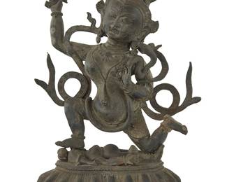 1295
An Asian bronze figure of Achala
20th century
With impressed seal to baseplate
11.75" H x 8" W x 4.5" D
Estimate: $500 - $700