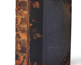 1190
James Joyce
(1882-1941)
"Ulysses," 1922
Hardcover book
Joyce, James." Ulysses." London: The Egoist Press, 1922
First English Edition: 354/2000
Inked ex-libris signature to front free endpaper: Noah D. Fabricant, / 1925
The octavo rebound in half leather and cloth, with gilt-stamped spine and marbled endpapers
8.625" H x 7.25" W x 2.25" D
Estimate: $300 - $500