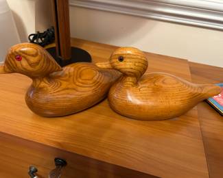 HAND CARVED DUCKS MADE FROM ASHE.