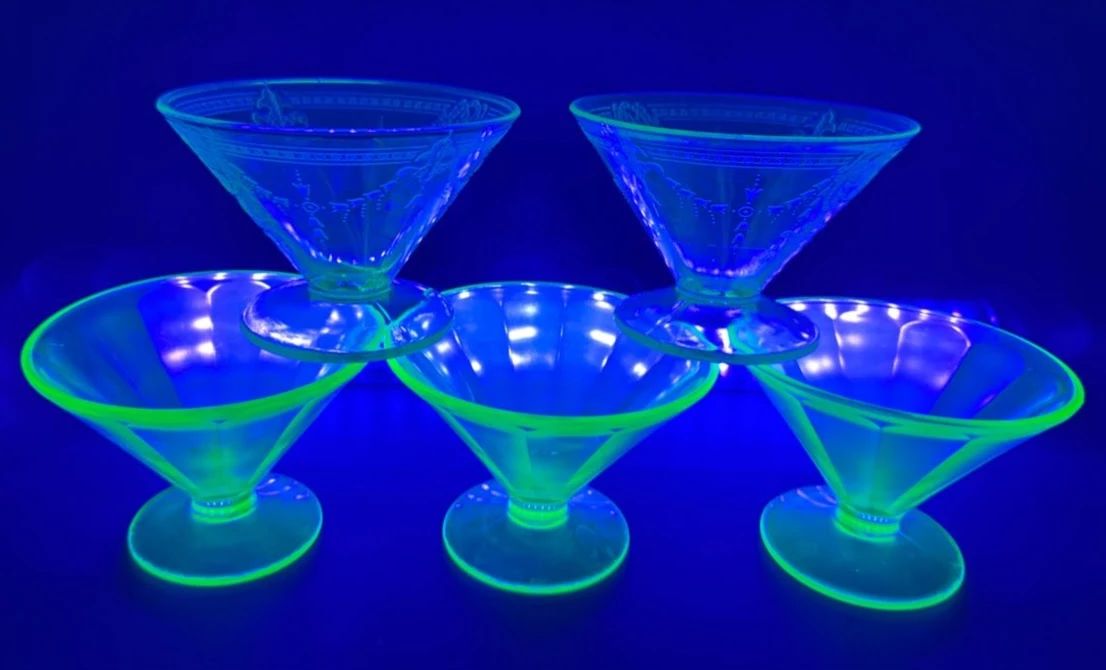 Uranium Glassware: 5pcs