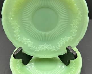 Vintage Fire King 1950s Jadeite Saucers: 7pcs