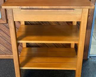 Wood Butchers Block On Wheels