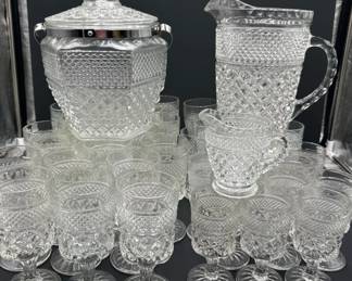 Vintage Anchor Hocking Pressed Glassware: 44pcs