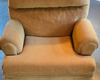 Oversized Beige Corduroy Armchair