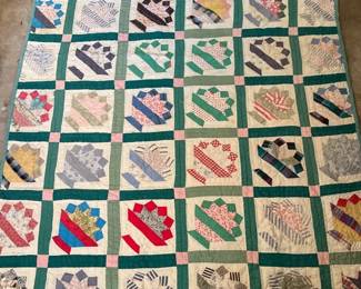 Vintage Handmade Basket Quilt
