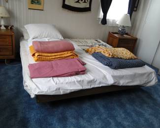 Platform bed and linens