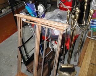 Fireplace tools, Drying rack and more