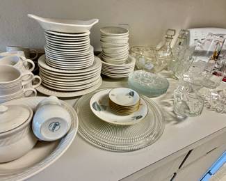 There are five different China sets in this house along with a lot of really nice pressed and cut glass pieces