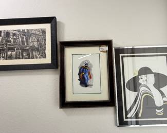 Abstract street scene, Colombian oil, Retro vanity Girl