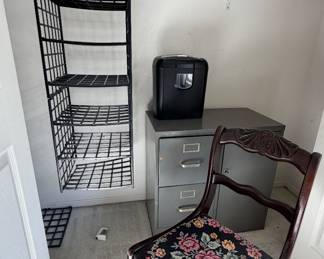 Needlepoint chair file cabinet