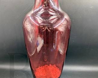 RUBY GLASS VASE