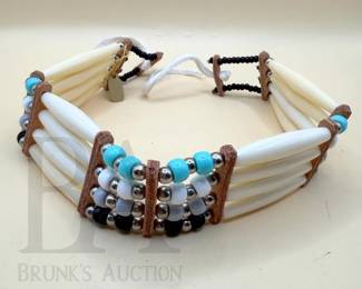 NATIVE AMERICAN HAIR PIPE NECKLACE