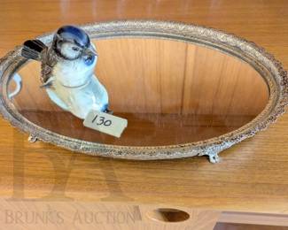 GOEBEL BIRD ON VINTAGE PLATEAU MIRROR