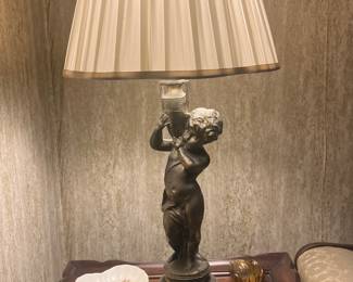 Cherub Lamp with candy dishes