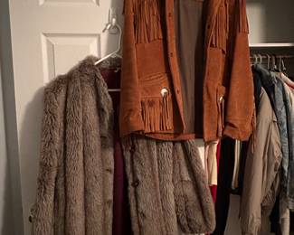 Suede and faux leather coats