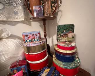Vintage tins, vases