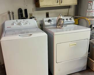 The washer, dryer have been removed. We apologize for any inconvenience and look forward to seeing you at the sale. 