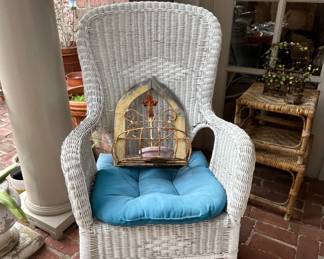 White Wicker Rocker