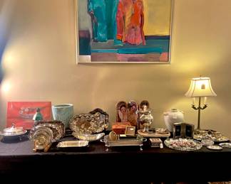 Silver Plate Serving Pieces, Baskets, Art