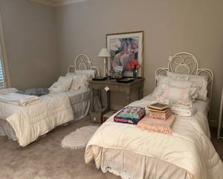 Pair of Twin Rattan Bamboo Headboards