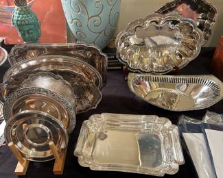 Silver plate serving pieces