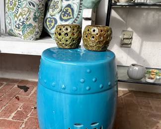 Turquoise Garden Stool