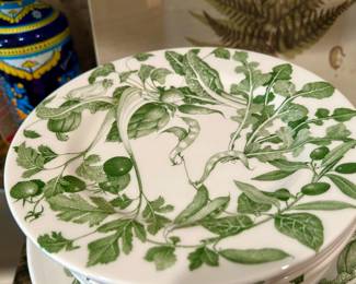 Italian L. A. Primula China, Green Floral