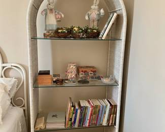 Wicker Glass Etagere