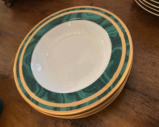 Christian Dior Gaudron Malachite Rim Soup Bowls