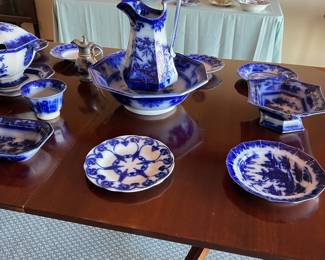 highly collectible antique Flow Blue China pieces