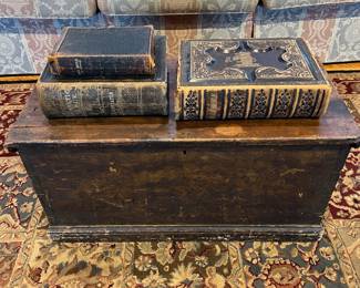 antique blanket box, antique Bibles