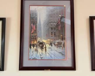 G. Harvey numbered/signed print, "Wall Street New York", 1346/1490