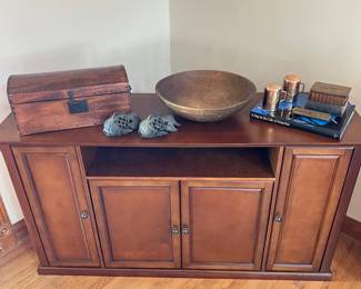 antique wood "treasure" box, tv console