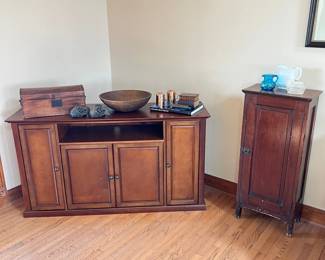 antique wood "treasure box", tv console, antique music cabinet