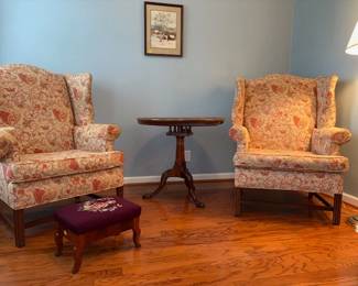 Wingback chairs and tilt top table 