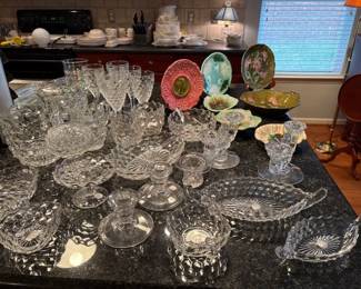 Fostoria Americana and Majolica