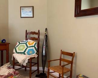 Quilts and chairs