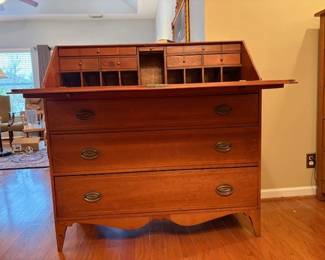 Antique slant top desk interior