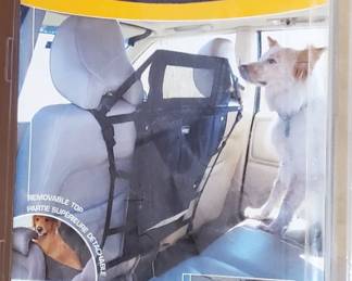 Lots of pet items including pool floats and toys