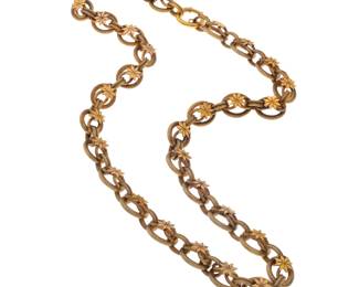 Victorian 14k Yellow Gold Locket Chain
