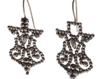 Pair of Antique Cut Steel Earrings