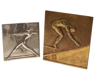 Art Deco Bronze Plaques by Frédéric Focht and Frankart