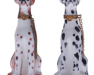 Pair of Limoges Porcelain Flasks