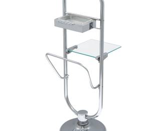 Art Deco Chrome and Glass Smoker's Stand