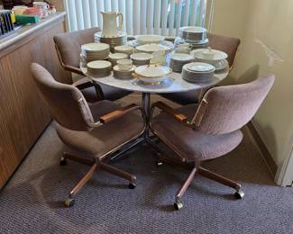 Vintage dining table with chairs