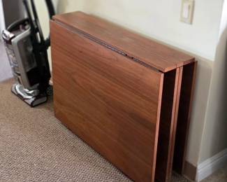 Mid century modern Danish teak wood drop leaf dining table